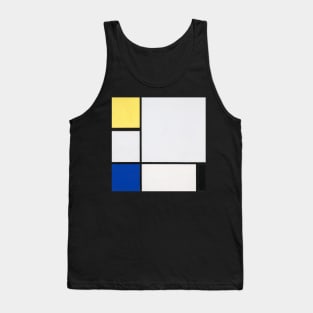 Composition with Yellow, Blue, Black and Light Blue by Mondrian Tank Top